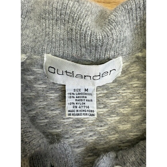 90s Y2K Outlander Studio Lambswool Angora Polo Buttons Streetwear Sweater Size M - Picture 5 of 11